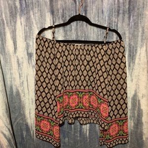 Patterned off the shoulder blouse